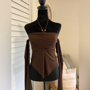 NWT Romwe Women's Boho Brown Top Size Medium